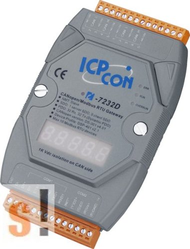 I-7232D # Átjáró/CANopen Slave/Slave/Modbus/RTU Master/LED, ICP DAS