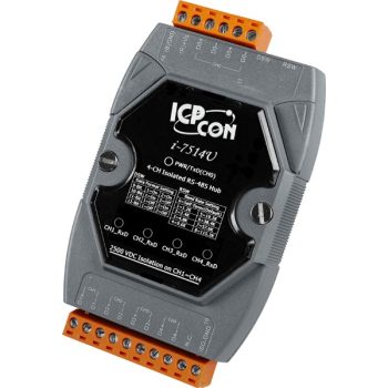   I-7514U-G-CR # 4 portos RS-485 hub/aktív csillagpontos/4 különálló RS-485 meghajtó/vonalerősítő, repeater funkció/ 2500 Vdc szigetelt, ICP DAS