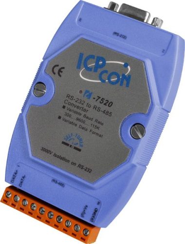 I-7520 # RS-232 - RS-485 konverter/ szigetelt/3000  Vdc/ ipari/ DIN sínre/ ICP DAS, ICP CON