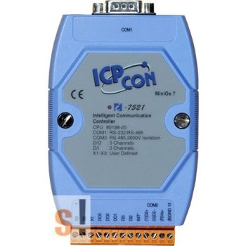   I-7521 # Konverter/1x RS-232/485, 1x RS-485, 2x DI, 3x DO, ICP DAS