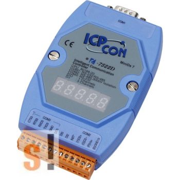   I-7522D # Konverter/1x RS-232/485/1x RS-485/1x RS-232 port/2x DI/1x DO/LED, ICP DAS