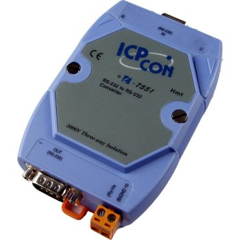   I-7551 # Szigetelt RS-232 - RS-232 vonalerősítő, leválasztó/ 3000 Vdc szigetelés/DIN sínre/Ipari/ICP CON/ ICP DAS