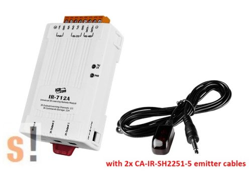 IR-712A-5 # IR Modul/2x infra kimenet/2x IR Output/RS-232/485 port/Modbus/RTU protokoll/2x CA-IR-SH2251-5 IR emitter kábel/ICP CON /ICP DAS