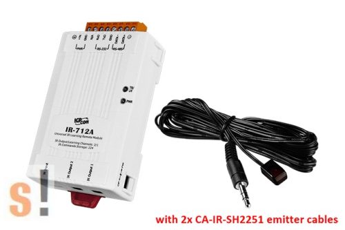 IR-712A # IR Modul/2x infra kimenet/2x IR Output/RS-232/485 port/Modbus/RTU protokoll/2x CA-IR-SH2251 IR emitter kábel/ICP CON /ICP DAS