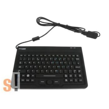   KYBNA-SIL-MINCBK # USB billentyűzet egérrel/Kompakt/Szilikonos/UK, QWERTY/Fekete/IP67/Antibakteriális/Klinikai/Fertőtleníthető/2<wbr> 28 x 147 x 9 mm/ACCURATUS