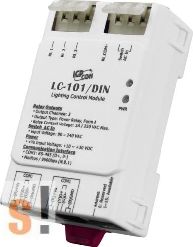 LC-101/DIN CR # I/O Modul/Modbus RTU/1x DI AC/1x relé kimenet/DIN sínre, ICP DAS