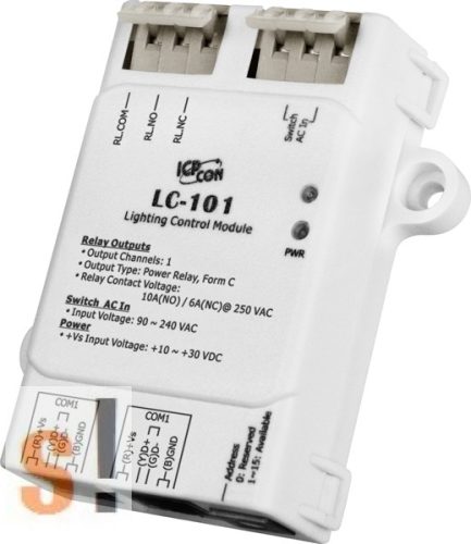 LC-101 CR # I/O Modul/Modbus RTU/1x DI AC/1x relé kimenet, ICP DAS