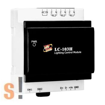   LC-103H CR #  I/O Modul/Modbus RTU/RS-485 port/1x DI AC/3x RO relé kimenet/5000 Vdc szigetelés/ICP CON/ICP DAS
