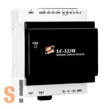  LC-223H # Világításvezérlő Dimmer Modul/1x AO/2x DI/1x Relé/Modbus RTU és DCON protokoll/ICP CON/ICP DAS