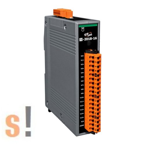 M-2018-16 CR # I/O Modul/Modbus RTU/RS-485 port/16x AI differenciális analóg bemenet/3000 Vdc szigetelés/ICP CON/ICP DAS