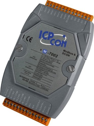 M-7002 # I/O Module/Modbus RTU/4AI/4DO Relay/5DI, ICP DAS