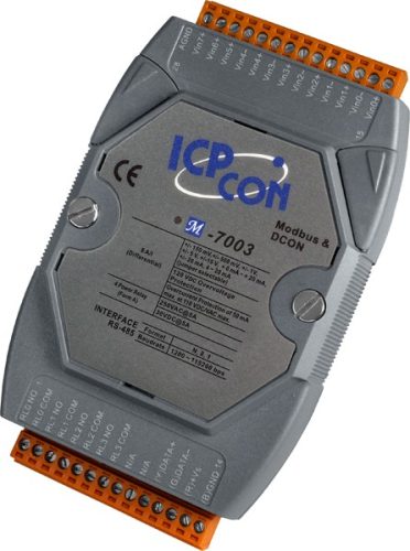 M-7003 # I/O Module/Modbus RTU/8AI/4DO Relay, ICP DAS, ICP CON