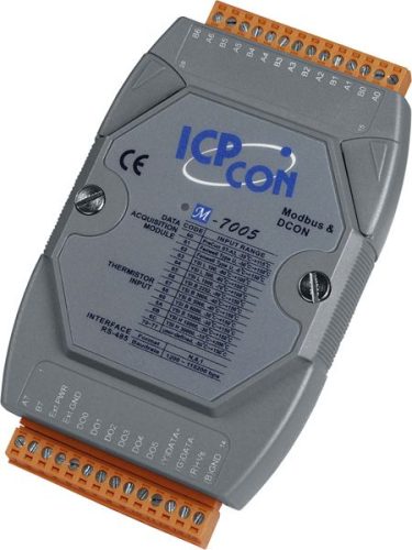 M-7005 # I/O Modul/Modbus RTU/8AI-Hőelem/6DO, ICP DAS