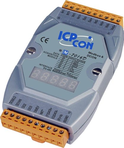 M-7016D # I/O Module/Modbus RTU/DCON/2AI/Strain Gauge/4DO/1DI, LED, ICP DAS