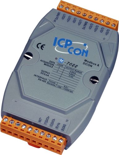 M-7022 # I/O Module/Modbus RTU/DCON/2AO/12bit, ICP DAS