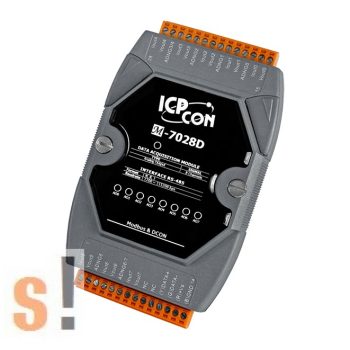   M-7028D #  I/O Modul/Modbus RTU/8x AO analóg kimenet/12 bit/source áram kimenet/3000 Vdc belső modul szigetelés/RS-485 port/LED/ICP CON/ICP DAS
