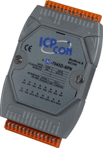 M-7045D-NPN # I/O Module/Modbus RTU/DCON/16DO/O.C./LED, ICP DAS