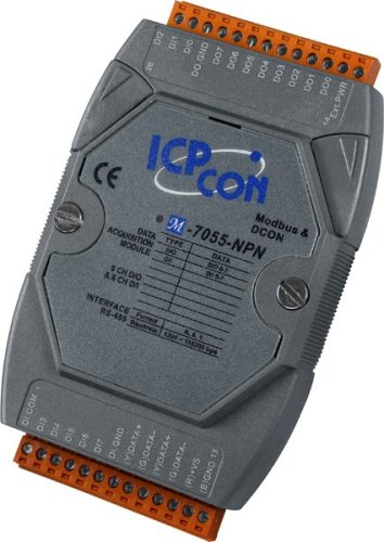 M-7055-NPN # I/O Module/Modbus RTU/DCON/8DI/8DO/NPN, ICP DAS, ICP CON