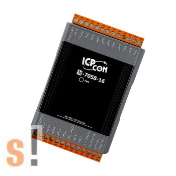   M-7058-16-G CR # RS-485 portos I/O Modul/Modbus RTU/DCON/16x DI digitális bemenet (Wet, 80~250 VAC/±100~±250 VDC)/2x DO digitális kimenet (Sink, NPN)/RS-485/ICP CON/ICP DAS