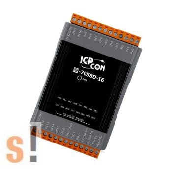   M-7058D-16-G CR" # RS-485 portos I/O Modul/Modbus RTU/DCON/16x DI digitális bemenet (Wet, 80~250 VAC/±100~±250 VDC)/2x DO digitális kimenet (Sink, NPN)/LED/RS-485/ICP CON/ICP DAS