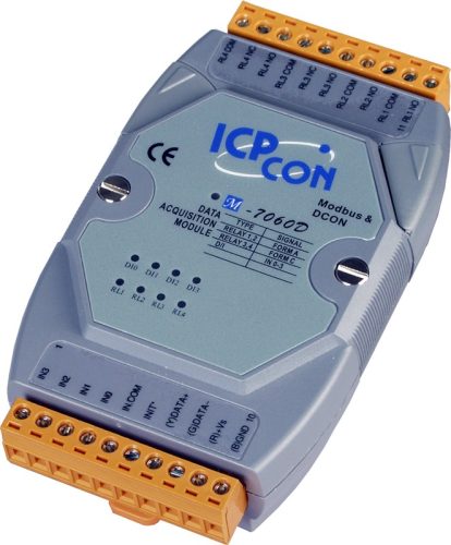 M-7060D-G # I/O Module/Modbus RTU/4 Relay Signal/4DI, ICP DAS, ICP CON