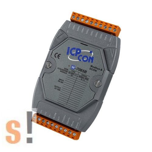 M-7065B-G CR # I/O Modul/Modbus RTU/5x RO SSR-DC relé kimenet/4x DI digitális bemenet/ICP CON/ICP DAS