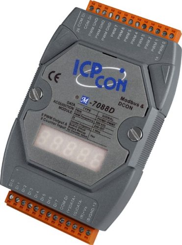 M-7088D-G/S # I/O Module/Modbus RTU/8 Counter/8 DO/LED/DN-8PC8C-CA, ICP DAS, ICP CON