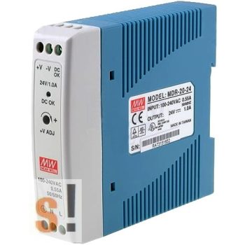   MDR-20-24 # Stabilizált tápegység/DIN sínre/24 VDC/1.0 A/20W, Mean Well