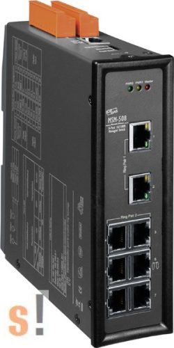 MSM-508 # 8 portos Layer 2 Managed Switch fém házzal, 3x DI/O, RS-232, RS-485, ICP DAS