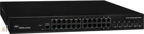 MSM-6226G CR # 20-port 10/100/1000Base-T + 4 TP/(100/1G) SFP Combo + 2 (100/1G) SFP L2 Plus Managed Switch, ICP DAS