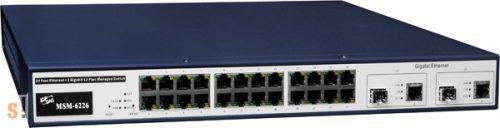 MSM-6226 CR # 24-port Ethernet + 2 TP/SFP Gigabit Dual Media Layer2 Managed Switch, ICP DAS