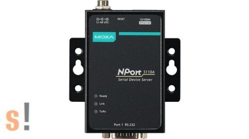 NPort 5110A # Soros - Ethernet szerver/ 1x RS-232 port/ DB9 csatlakozó/ 10/100Ethernet, MOXA