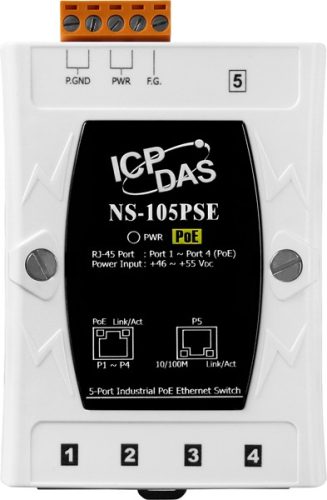 NS-105PSE # PoE Ethernet switch, 5 port, 10/100, ICP DAS