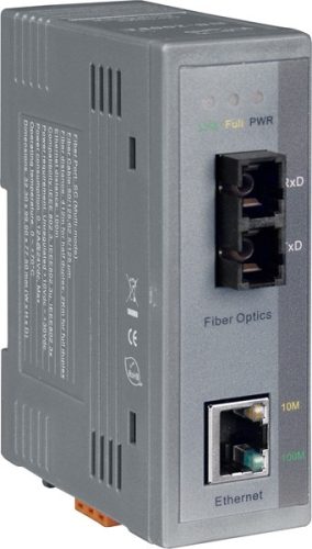 NS-200FC # Ipari 10/100 Base-T -- 100 Base-FX média konverter; 1 multi mode, SC csatlakozó, ICP DAS