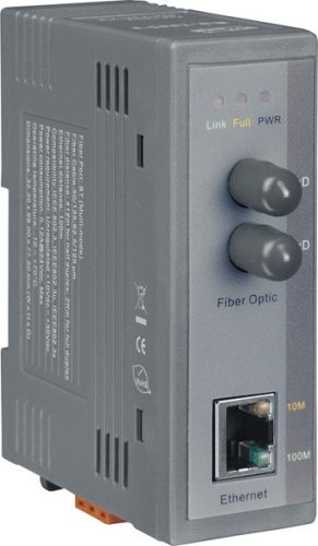 NS-200FT # Ipari 10/100 Base-T -- 100 Base-FX média konverter; 1 multi mode, ST csatlakozó, ICP DAS