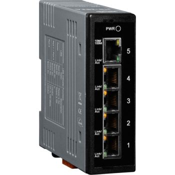   NS-205A # Ethernet switch/ 5 port/ 10/100 Mbps/ ipari/ DIN sínre/ +12~56Vdc táp/-40 °C ~ +75 °C/ ICP DAS