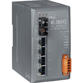   NS-205FCS  # Single-mód, 15 km, SC csatlakozó, 4-port 10/100 Mbps és 1 fiber port Switch, ICP DAS