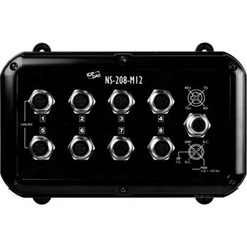   NS-208-M12-IP67 # Ethernet Switch, 8 port, IP67, M12 csatlakozók, ICP DAS