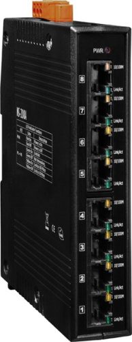 NS-208A # Ethernet switch, 8 port, 10/100 Mbps, +12 VDC ~ +48 VDC, ICP DAS