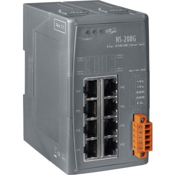   NS-208G # Ipari Gigabit Ethernet switch/ 8 port/ 10/100/1000 Mbps/10~30Vdc/-40 °C ~ +75 °C/ DIN sínre/ ICP DAS
