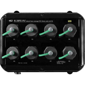  NS-208PSE-IP67 # Ipari PoE Ethernet switch, 8 port, IP67 védettség, ICP DAS