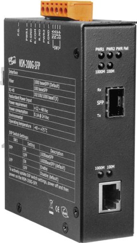 NSM-200G-SFP # Ipari 1000 Base-T -- 1000 Base-X konverter, 1x SFP hely, ICP DAS