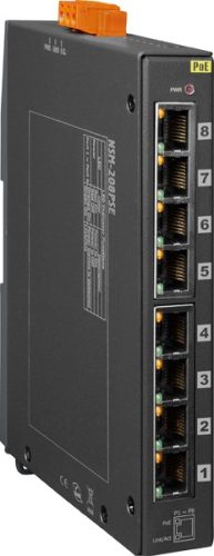NSM-208PSE-24V # PoE Ethernet switch/ 10/100Mbps/ 8 port/ 24VDC/ fémház/-40 ~ +75°C ICP DAS