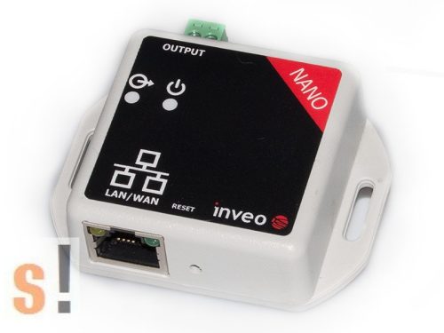 Nano OUT # Mini Ethernet I/O modul/1x relé menet/HTTP/SNMP/TCP/Modbus TCP, Inveo