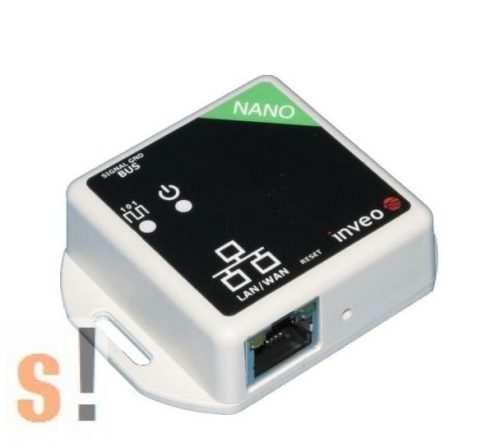 Nano TEMP # Mini Ethernet I/O modul/1x termosztát bemenet/hőmérséklet mérés/HTTP/SNMP/TCP/Modbus TCP, Inveo