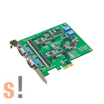 PCIE-1602 # PCIE-1602B-AE / 2-portos RS-232/422/485 PCI Express/ PCIe soros kommunikációs kártya/ túlfeszültségvédelemmel, BB SmartWorx 