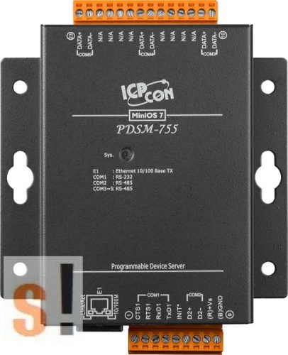 PDSM-755 # Soros/Ethernet/Konverter/Programozható/4x RS-485/1x RS-232 port/Ethernet 10/100/fem haz, ICPDAS