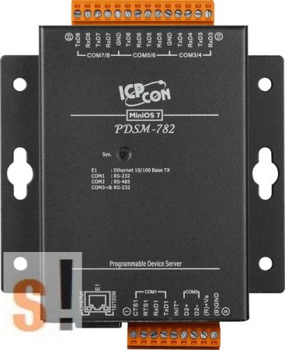 PDSM-782 # Soros/Ethernet/Konverter/Programozható/1x RS-485/7x RS-232 port/Ethernet 10/100/fém ház, ICPDAS