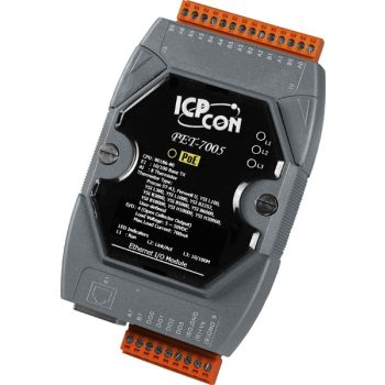   PET-7005 # PoE Ethernet I/O Module/Modbus TCP/8AI/Thermistor/4DO, ICP DAS