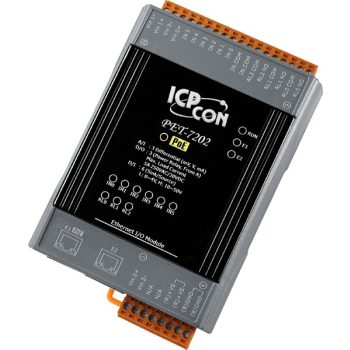   PET-7202 # PoE Ethernet I/O Module/Modbus TCP/3AI/6DI/3 Relay, ICP DAS